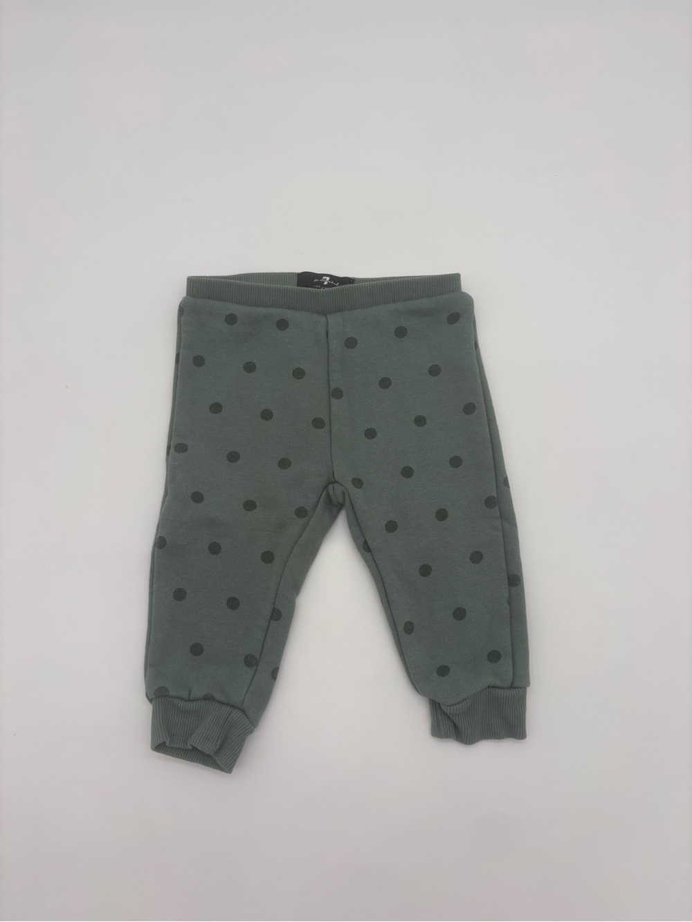 For All Mankind Baby Sage Green Polka Dot Joggers 12M